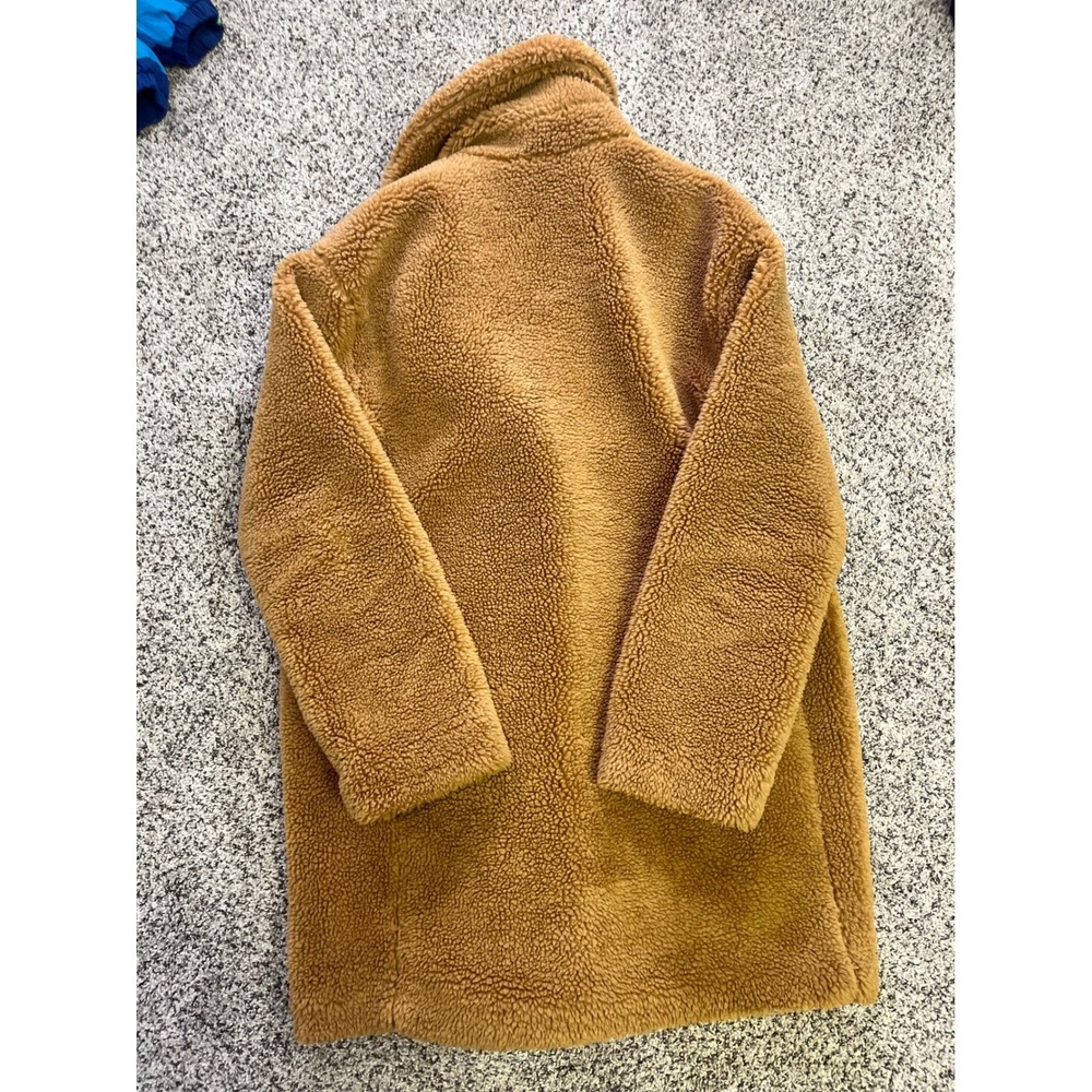 Gap Teddy Coat Womens Small Brown Teddy Sherpa Faux Fur Button Front - Picture 10 of 10